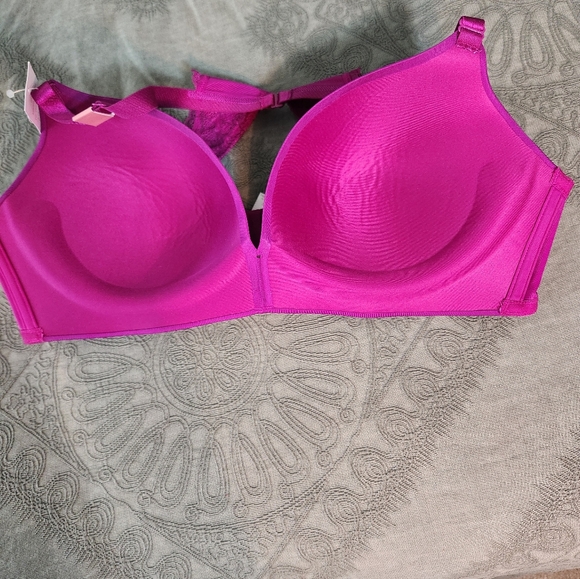 Cacique 42C Vibrant Pink Bra with Delicate Bow - Picture 10 of 11